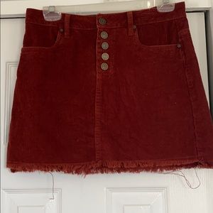 Burnt Orange Corduroy Skirt